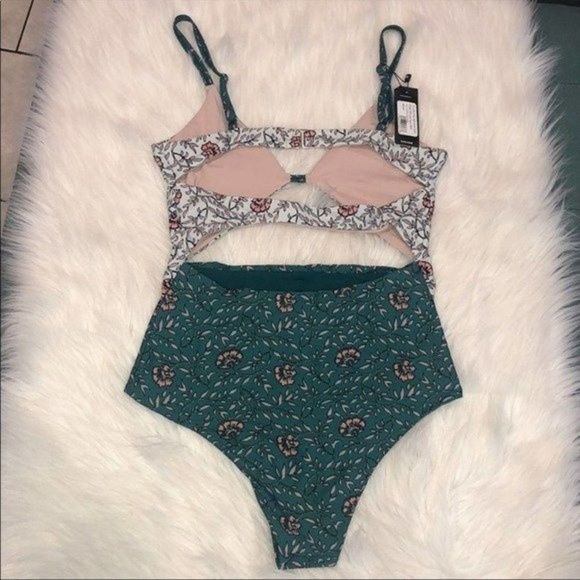 TAVIK Womens Size Small Penelope One Piece in Wild Flower Storm Green - Picture 8 of 8